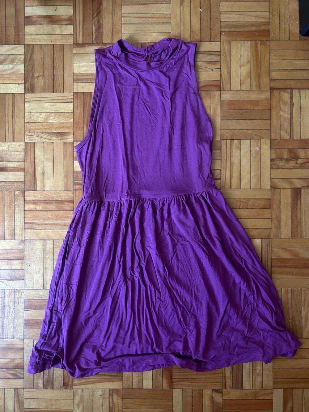 Purple/Pink Sleeveless Open-Back Dress